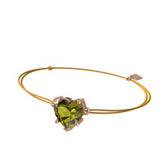Ena Kalp Bileklik - Peridot 14 ayar rose altın bileklik #19qqztw
