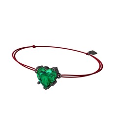 Ena Kalp Bileklik - Yeşil kuvars 925 ayar siyah rodyum kaplama gümüş bileklik #1anlteg