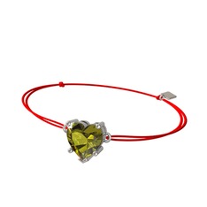 Peridot 18 ayar beyaz altın bileklik