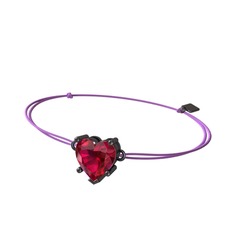 Rodolit garnet 925 ayar siyah rodyum kaplama gümüş bileklik