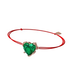 Ena Kalp Bileklik - Yeşil kuvars 925 ayar rose altın kaplama gümüş bileklik #1e2zwva