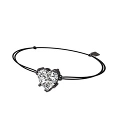 Ena Kalp Bileklik - Swarovski 925 ayar siyah rodyum kaplama gümüş bileklik #1f2zb38