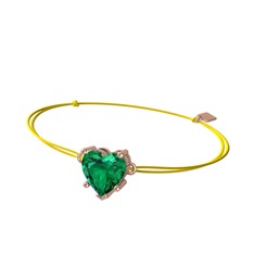 Ena Kalp Bileklik - Yeşil kuvars 925 ayar rose altın kaplama gümüş bileklik #1kzajcy