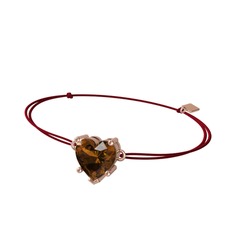 Dumanlı kuvars 14 ayar rose altın bileklik