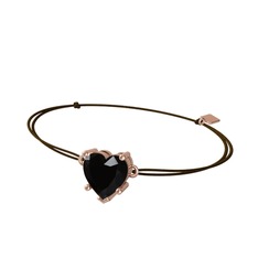 Siyah zirkon 14 ayar rose altın bileklik