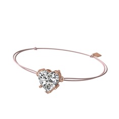 Ena Kalp Bileklik - Beyaz zirkon 8 ayar rose altın bileklik #1lfiyfb