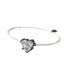 Ena Kalp Bileklik - Swarovski 925 ayar siyah rodyum kaplama gümüş bileklik #1lgrgj6