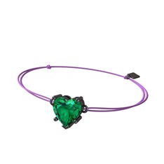 Ena Kalp Bileklik - Yeşil kuvars 925 ayar siyah rodyum kaplama gümüş bileklik #1ll4xd0