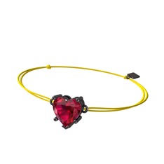 Ena Kalp Bileklik - Rodolit garnet 925 ayar siyah rodyum kaplama gümüş bileklik #1luhyxo