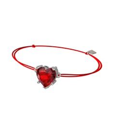 Garnet 8 ayar beyaz altın bileklik