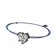 Ena Kalp Bileklik - Beyaz zirkon 925 ayar siyah rodyum kaplama gümüş bileklik #1oev0y