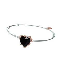 Ena Kalp Bileklik - Siyah zirkon 18 ayar rose altın bileklik #1omok2p