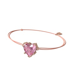 Ena Kalp Bileklik - Pembe kuvars 14 ayar rose altın bileklik #1ongxfj