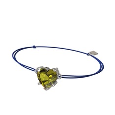 Peridot 18 ayar beyaz altın bileklik