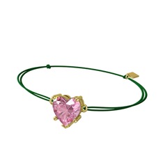 Pembe kuvars 8 ayar altın bileklik