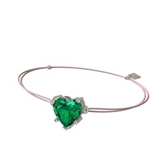 Ena Kalp Bileklik - Yeşil kuvars 18 ayar beyaz altın bileklik #1r40pnm