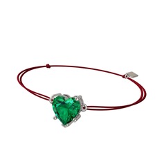 Ena Kalp Bileklik - Yeşil kuvars 18 ayar beyaz altın bileklik #1rae1ob