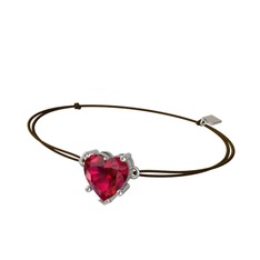 Rodolit garnet 14 ayar beyaz altın bileklik