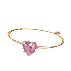 Ena Kalp Bileklik - Pembe kuvars 925 ayar rose altın kaplama gümüş bileklik #1w673xy