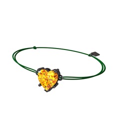 Ena Kalp Bileklik - Sitrin 925 ayar siyah rodyum kaplama gümüş bileklik #1yv9ktk