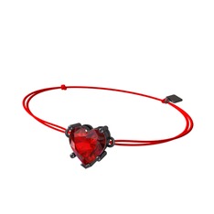 Garnet 925 ayar siyah rodyum kaplama gümüş bileklik