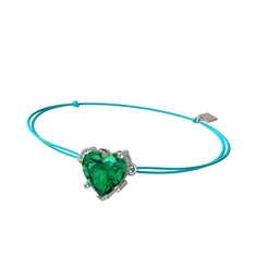 Ena Kalp Bileklik - Yeşil kuvars 14 ayar beyaz altın bileklik #786cbr
