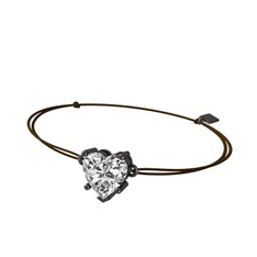 Ena Kalp Bileklik - Swarovski 925 ayar siyah rodyum kaplama gümüş bileklik #96c8ri