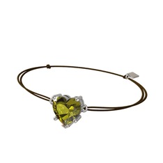 Ena Kalp Bileklik - Peridot 8 ayar beyaz altın bileklik #aajomv