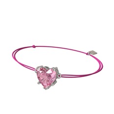 Ena Kalp Bileklik - Pembe kuvars 8 ayar beyaz altın bileklik #bzrqxv