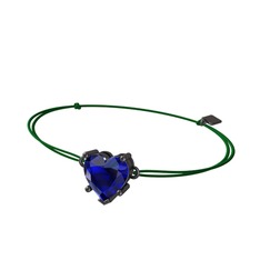 Lab safir 925 ayar siyah rodyum kaplama gümüş bileklik