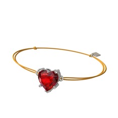 Ena Kalp Bileklik - Garnet 14 ayar beyaz altın bileklik #eltqtc