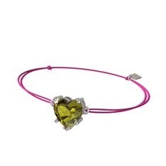 Ena Kalp Bileklik - Peridot 8 ayar beyaz altın bileklik #ghmwq7