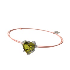 Peridot 8 ayar beyaz altın bileklik