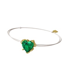Ena Kalp Bileklik - Yeşil kuvars 925 ayar altın kaplama gümüş bileklik #i1878e