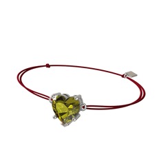 Peridot 8 ayar beyaz altın bileklik