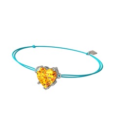 Ena Kalp Bileklik - Sitrin 8 ayar beyaz altın bileklik #o7cjv