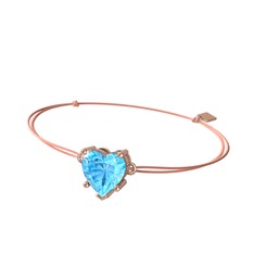 Ena Kalp Bileklik - Akuamarin 8 ayar rose altın bileklik #rmg91m