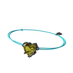 Ena Kalp Bileklik - Peridot 925 ayar siyah rodyum kaplama gümüş bileklik #sme2w7