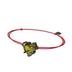 Ena Kalp Bileklik - Peridot 925 ayar siyah rodyum kaplama gümüş bileklik #tenpqt