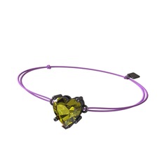 Ena Kalp Bileklik - Peridot 925 ayar siyah rodyum kaplama gümüş bileklik #uofpqk