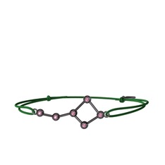 Ursa Major Bileklik - Pembe kuvars 925 ayar siyah rodyum kaplama gümüş bileklik #11s75xa