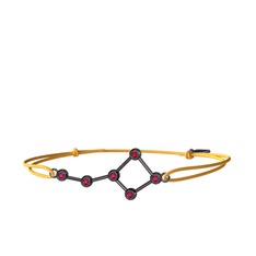 Ursa Major Bileklik - Rodolit garnet 925 ayar siyah rodyum kaplama gümüş bileklik #146u28i