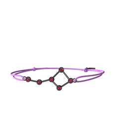 Ursa Major Bileklik - Rodolit garnet 925 ayar siyah rodyum kaplama gümüş bileklik #15og8uq
