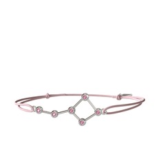 Ursa Major Bileklik - Pembe kuvars 18 ayar beyaz altın bileklik #18ggmdw