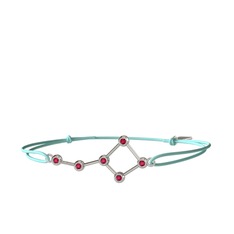 Rodolit garnet 8 ayar beyaz altın bileklik