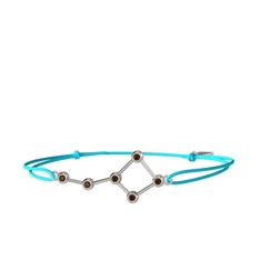 Dumanlı kuvars 14 ayar beyaz altın bileklik