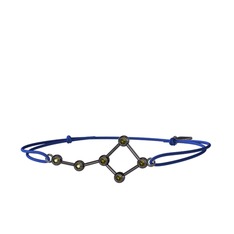 Ursa Major Bileklik - Peridot 925 ayar siyah rodyum kaplama gümüş bileklik #1j3afvl