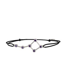 Ametist 18 ayar beyaz altın bileklik