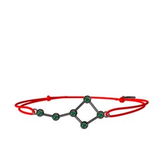 Yeşil kuvars 925 ayar siyah rodyum kaplama gümüş bileklik