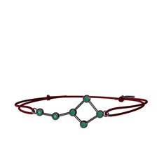 Ursa Major Bileklik - Kök zümrüt 925 ayar siyah rodyum kaplama gümüş bileklik #1t600oy